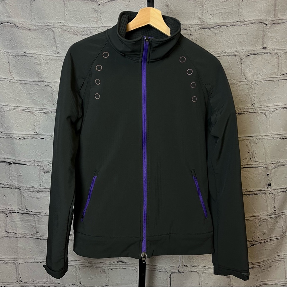 NIKE Fit Therma Gray and Purple Zip up Coat Jacket